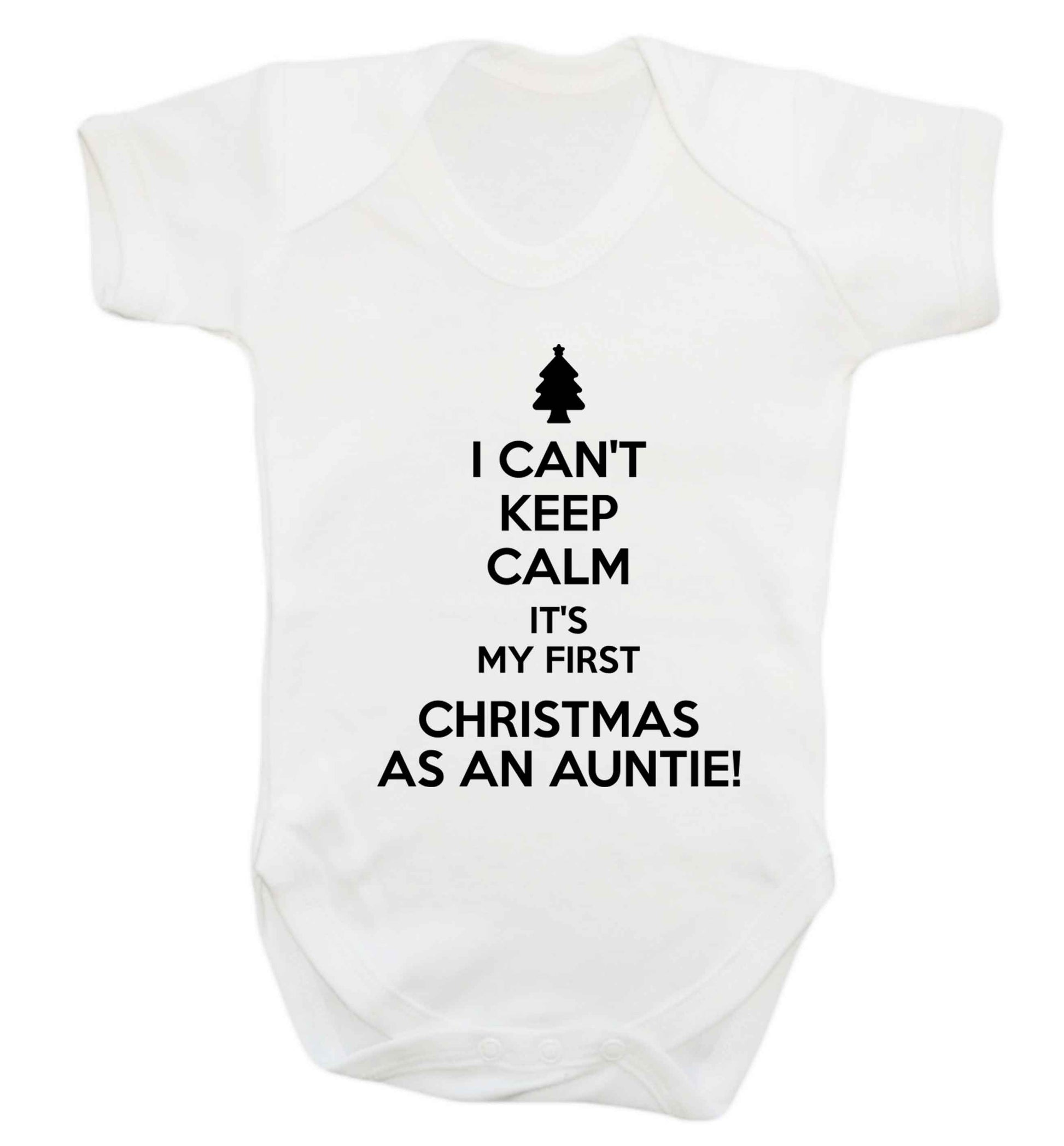 I can't keep calm it's my first Christmas as an auntie! Baby Vest white 18-24 months
