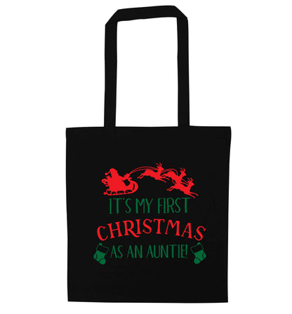 It's my first Christmas as an auntie! black tote bag