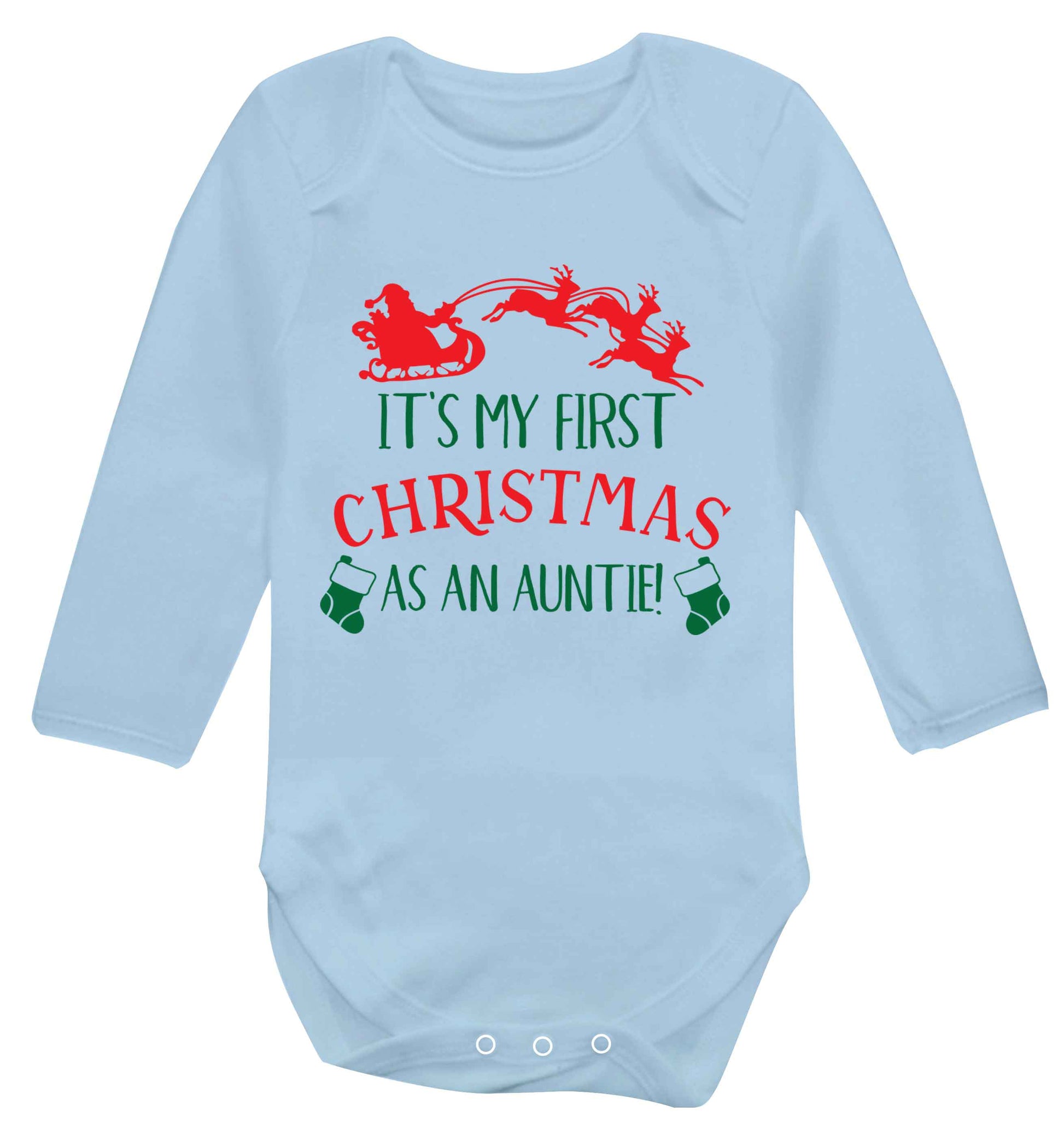 It's my first Christmas as an auntie! Baby Vest long sleeved pale blue 6-12 months