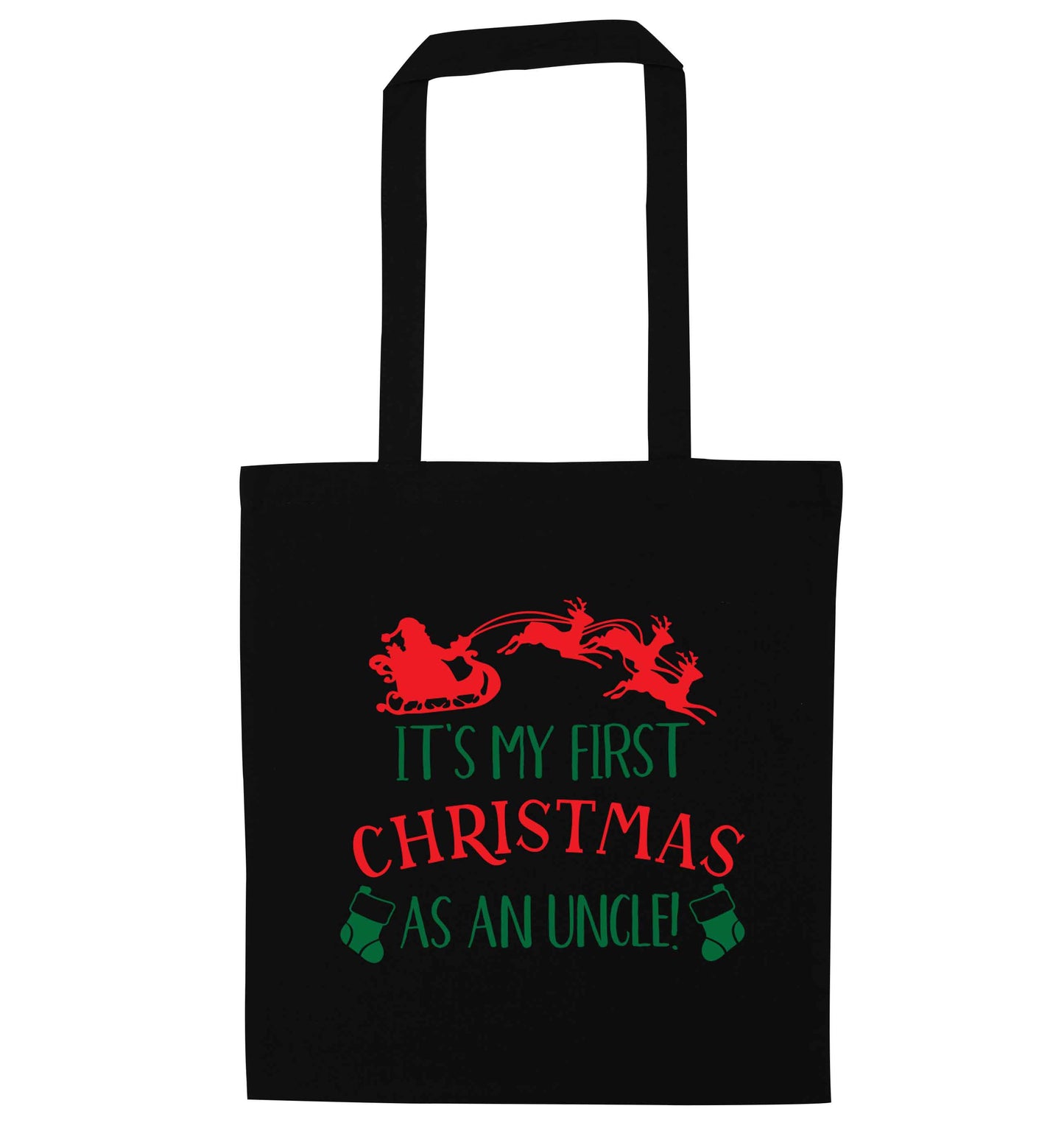 It's my first Christmas as an uncle! black tote bag