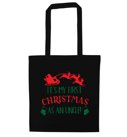 It's my first Christmas as an uncle! black tote bag