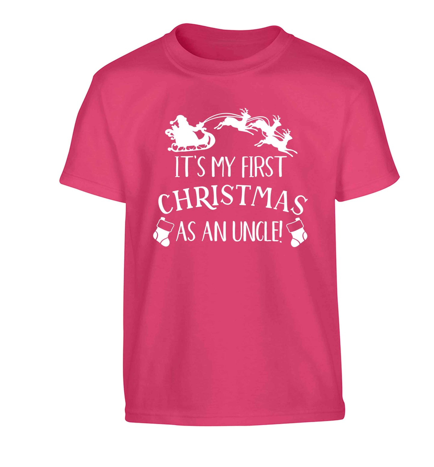 It's my first Christmas as an uncle! Children's pink Tshirt 12-13 Years