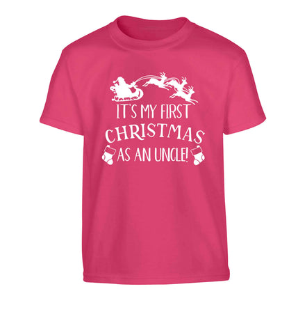 It's my first Christmas as an uncle! Children's pink Tshirt 12-13 Years