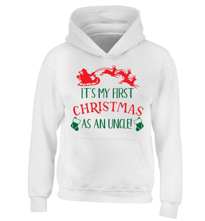 It's my first Christmas as an uncle! children's white hoodie 12-13 Years