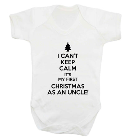 I can't keep calm it's my first Christmas as an uncle! Baby Vest white 18-24 months