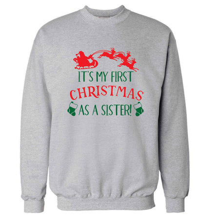It's my first Christmas as a sister! Adult's unisex grey Sweater 2XL