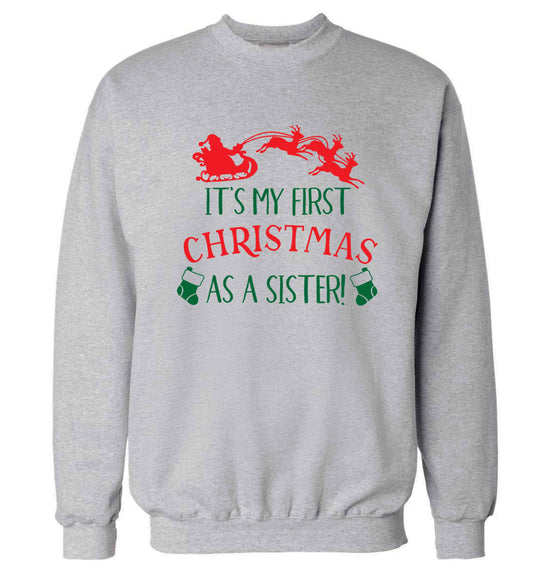 It's my first Christmas as a sister! Adult's unisex grey Sweater 2XL
