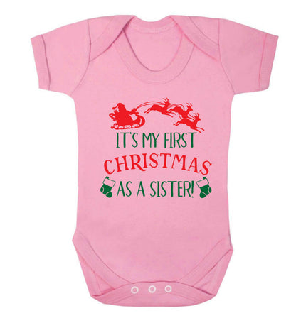 It's my first Christmas as a sister! Baby Vest pale pink 18-24 months