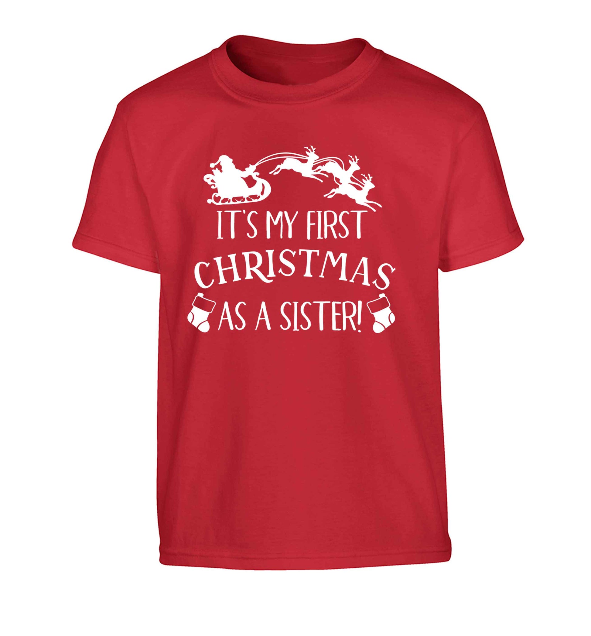 It's my first Christmas as a sister! Children's red Tshirt 12-13 Years