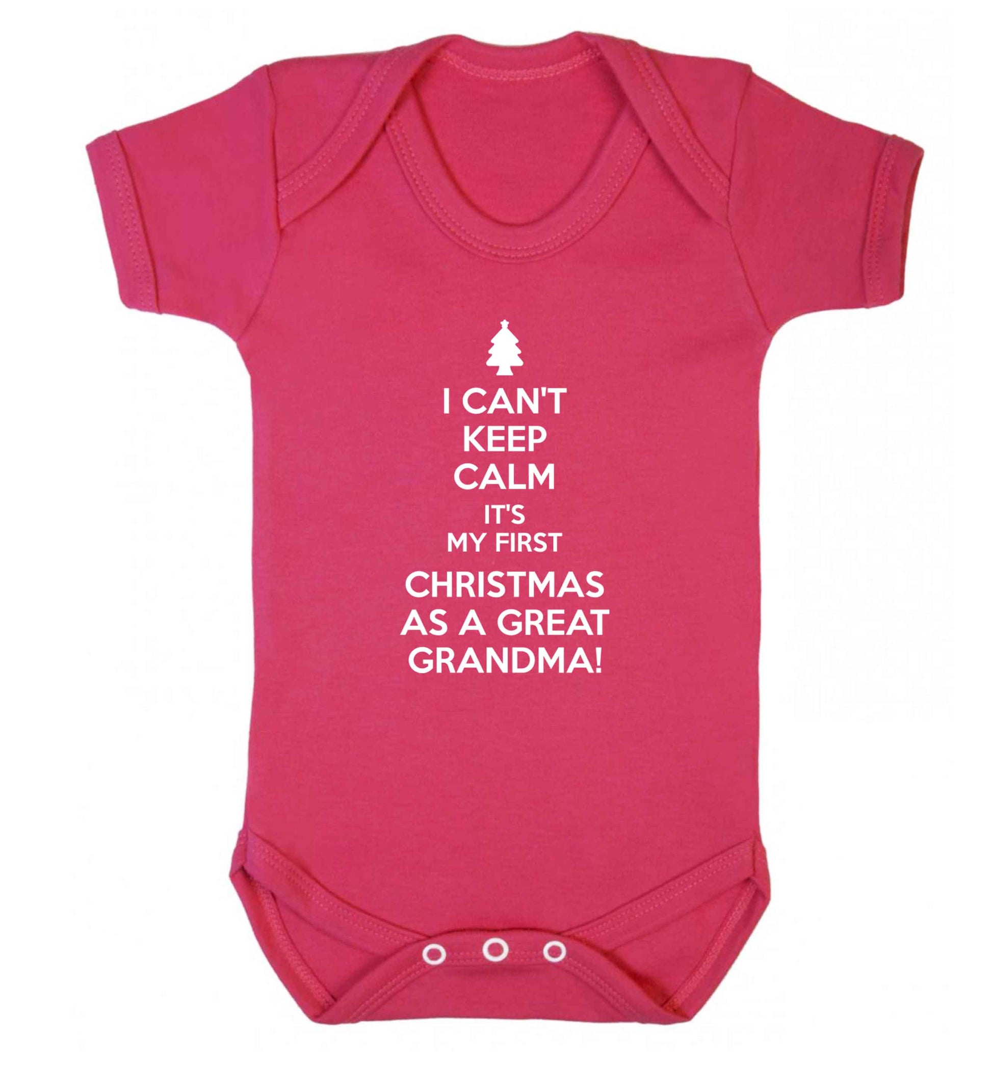 I can't keep calm it's my first Christmas as a great grandma! Baby Vest dark pink 18-24 months