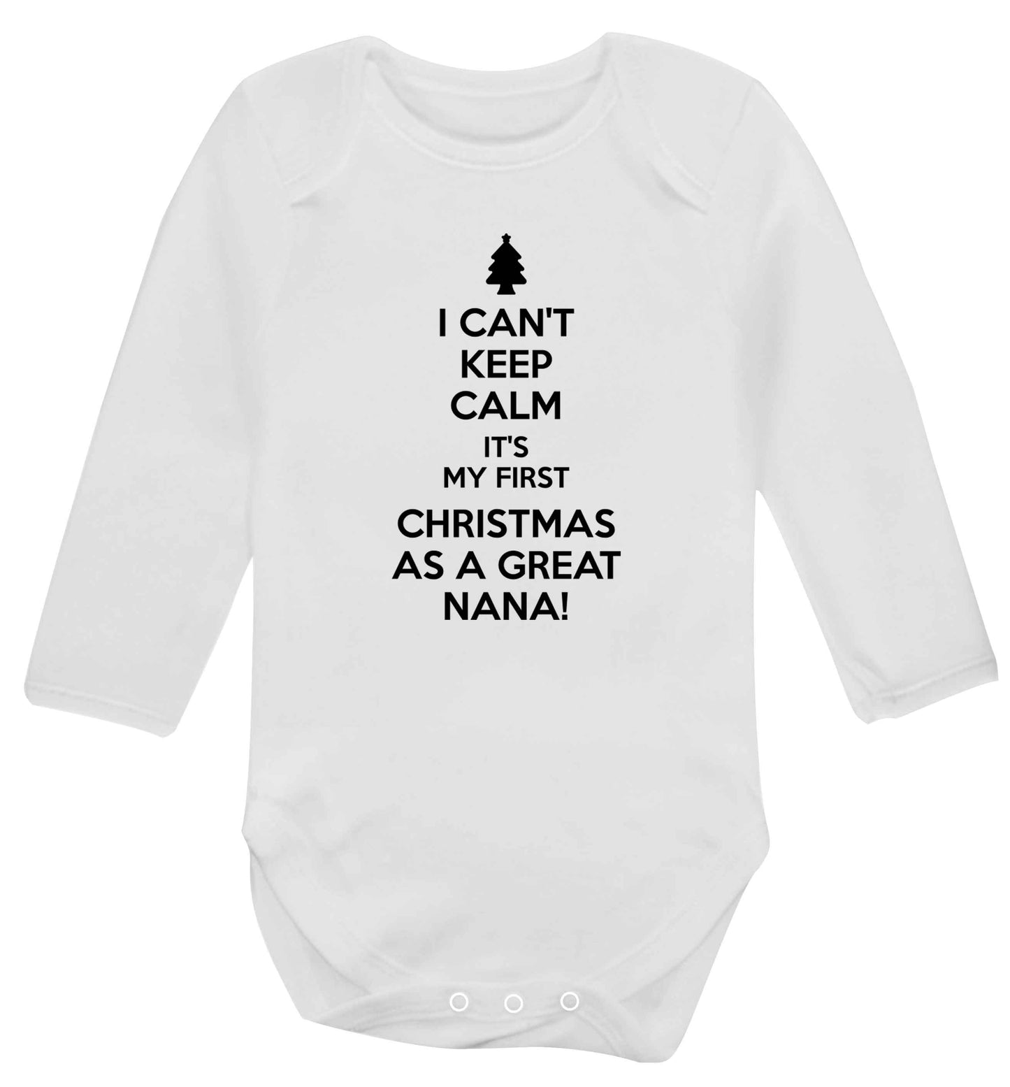 I can't keep calm it's my first Christmas as a great nana! Baby Vest long sleeved white 6-12 months