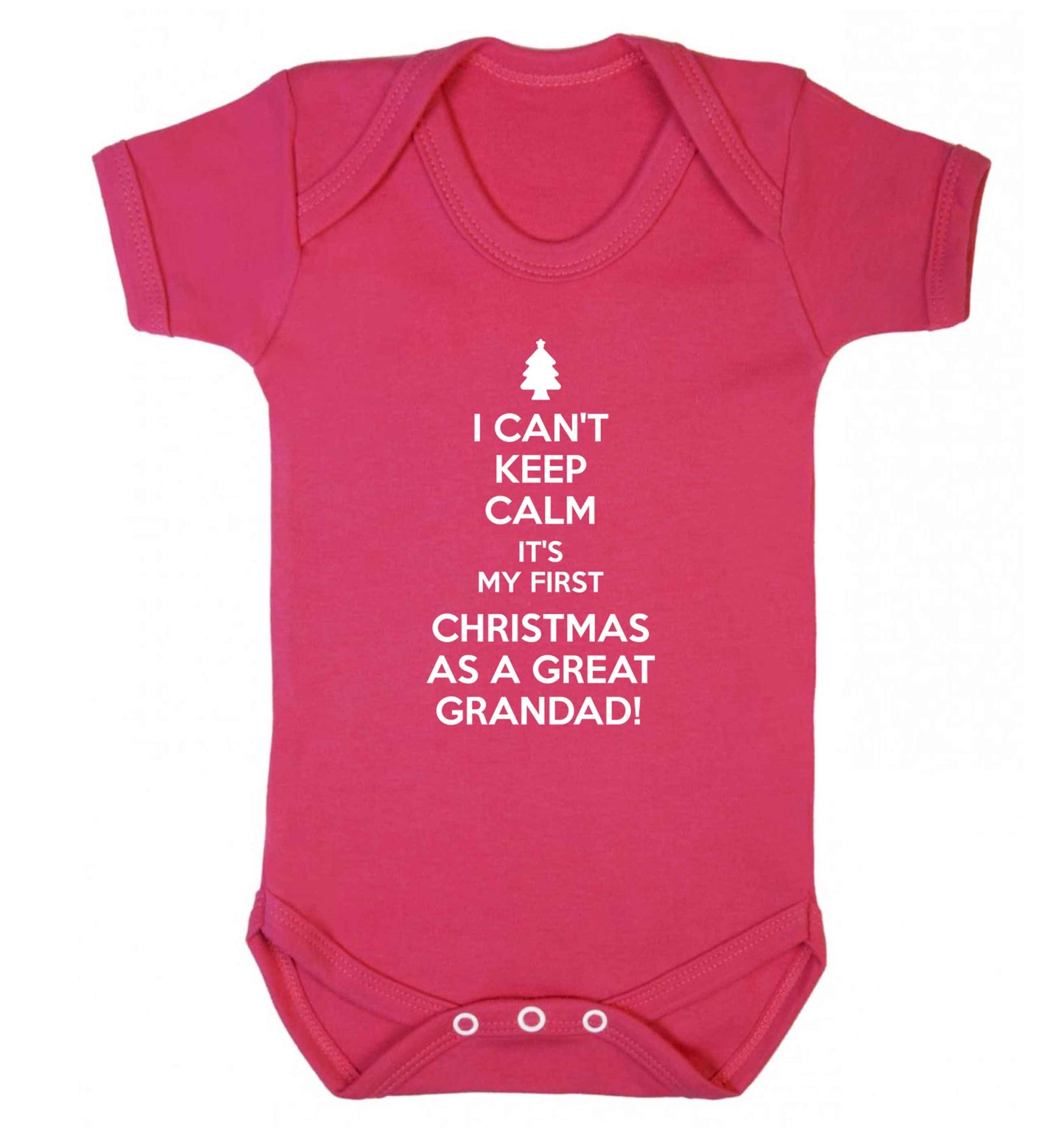I can't keep calm it's my first Christmas as a great grandad! Baby Vest dark pink 18-24 months