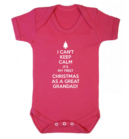 I can't keep calm it's my first Christmas as a great grandad! Baby Vest dark pink 18-24 months