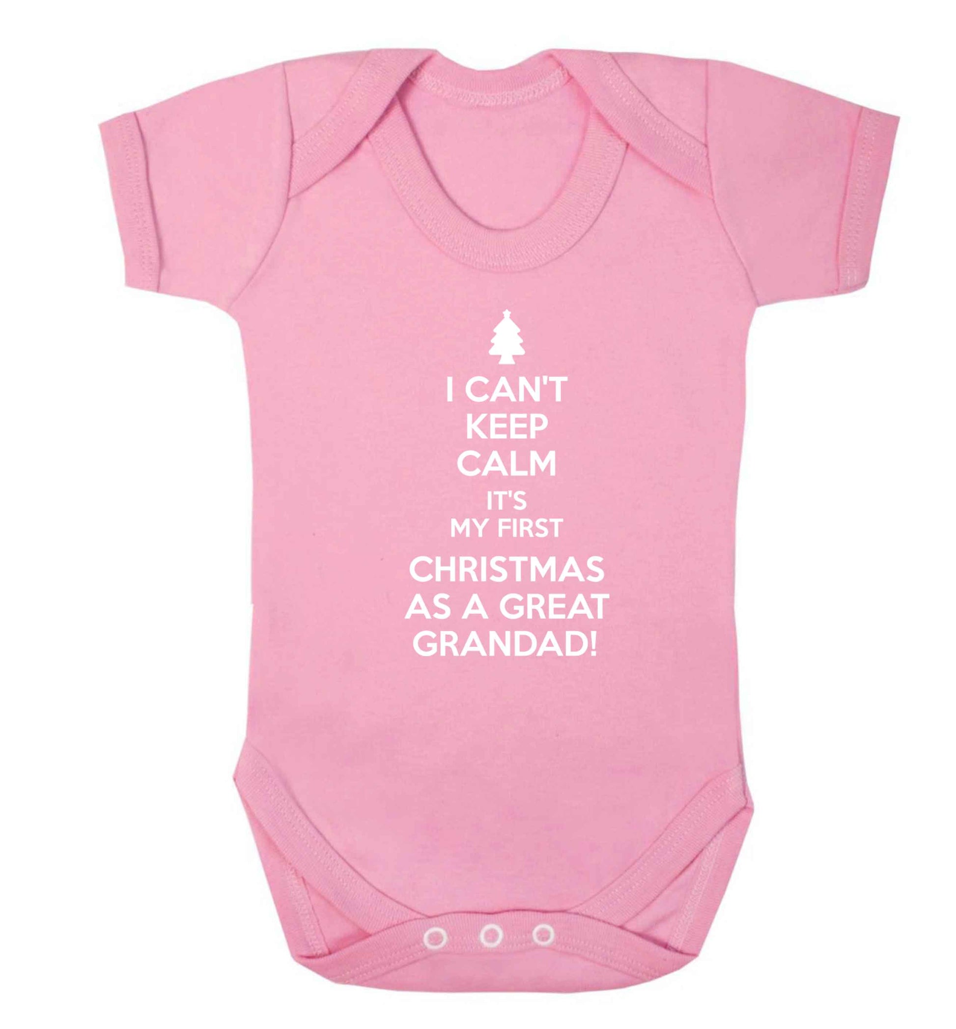 I can't keep calm it's my first Christmas as a great grandad! Baby Vest pale pink 18-24 months