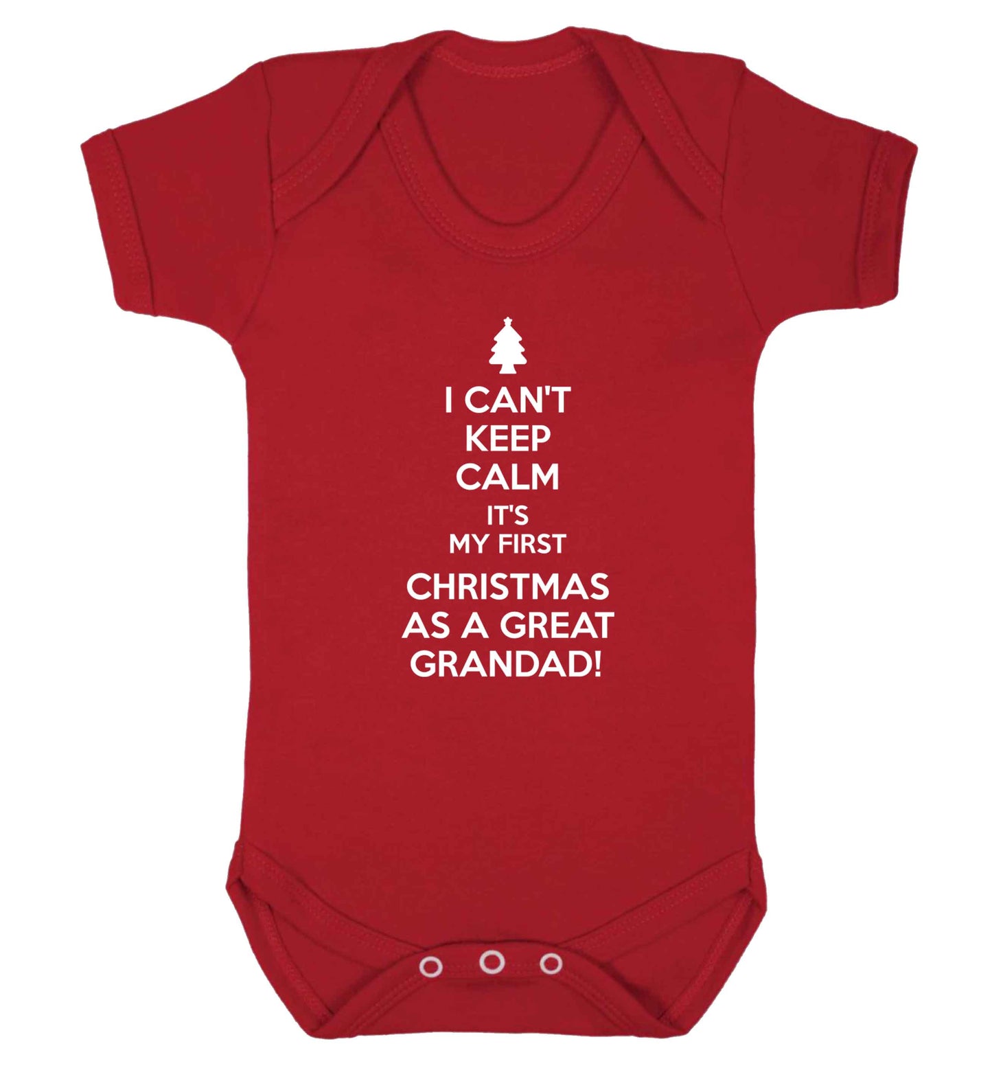 I can't keep calm it's my first Christmas as a great grandad! Baby Vest red 18-24 months
