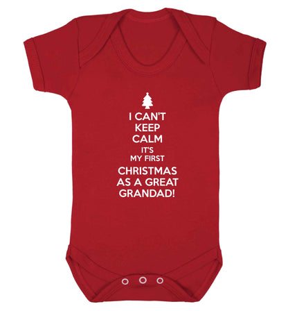 I can't keep calm it's my first Christmas as a great grandad! Baby Vest red 18-24 months