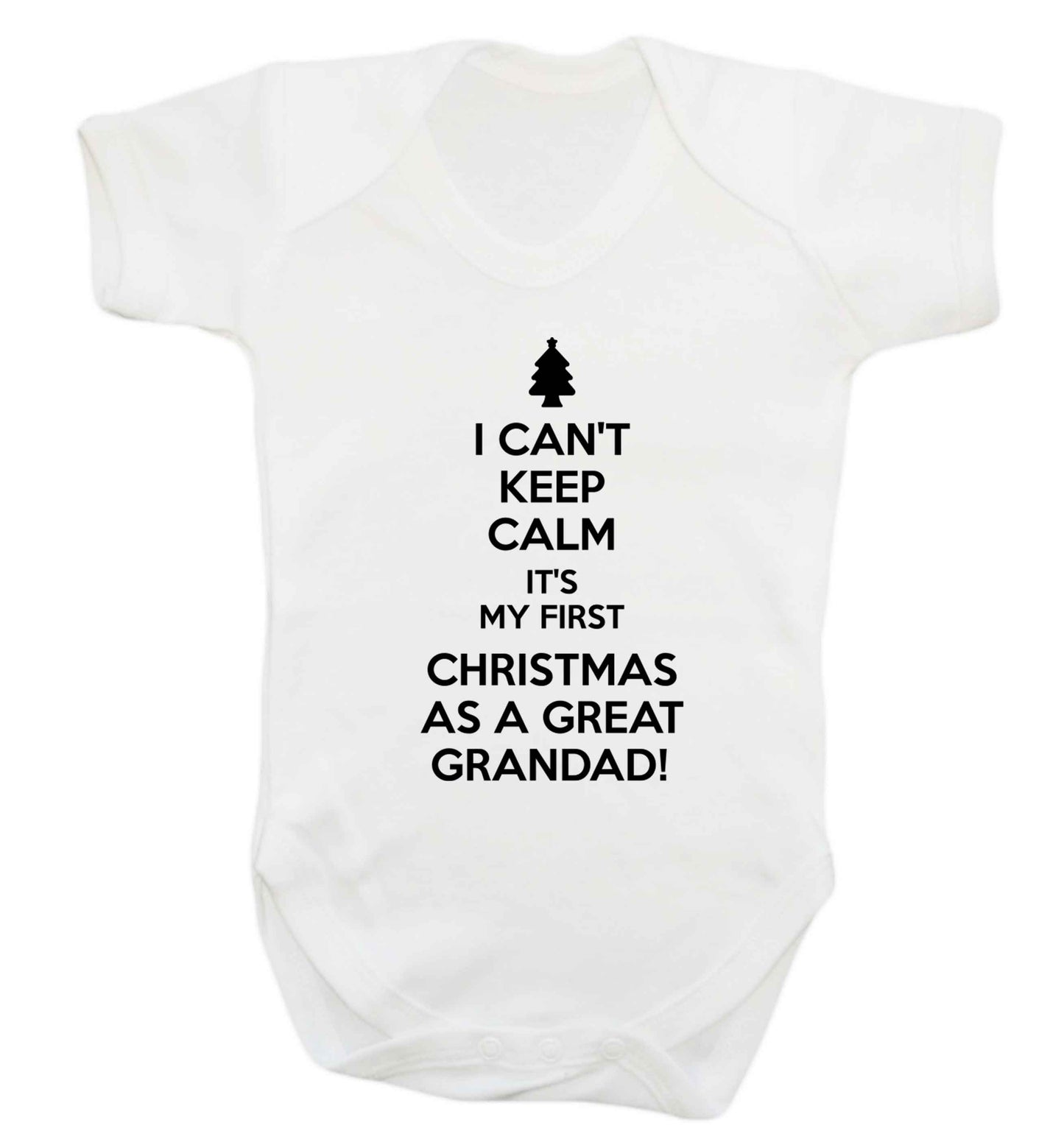 I can't keep calm it's my first Christmas as a great grandad! Baby Vest white 18-24 months