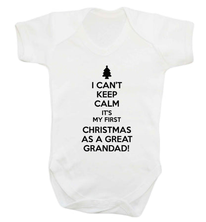 I can't keep calm it's my first Christmas as a great grandad! Baby Vest white 18-24 months