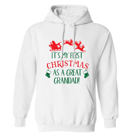 It's my first Christmas as a great grandad! adults unisex white hoodie 2XL