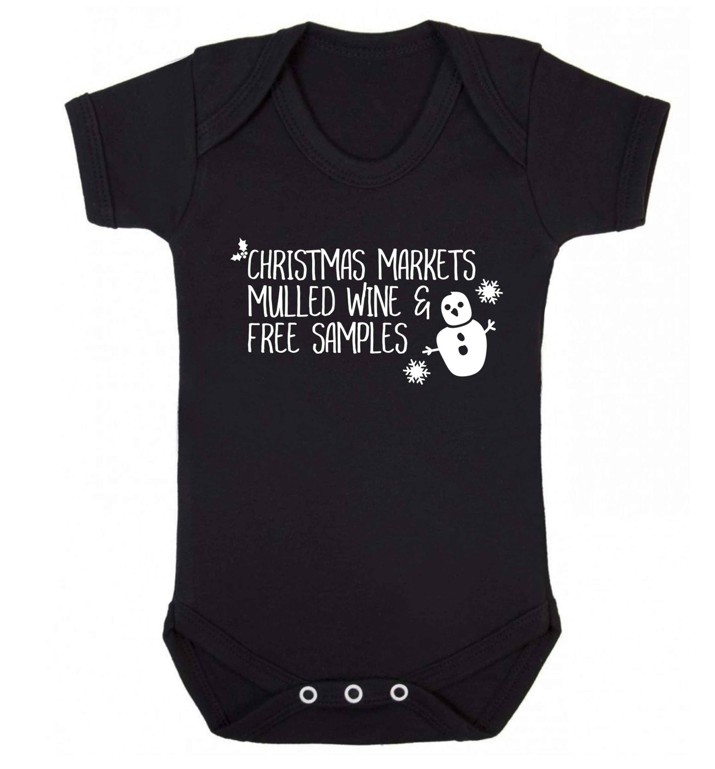 Christmas market mulled wine & free samples Baby Vest black 18-24 months