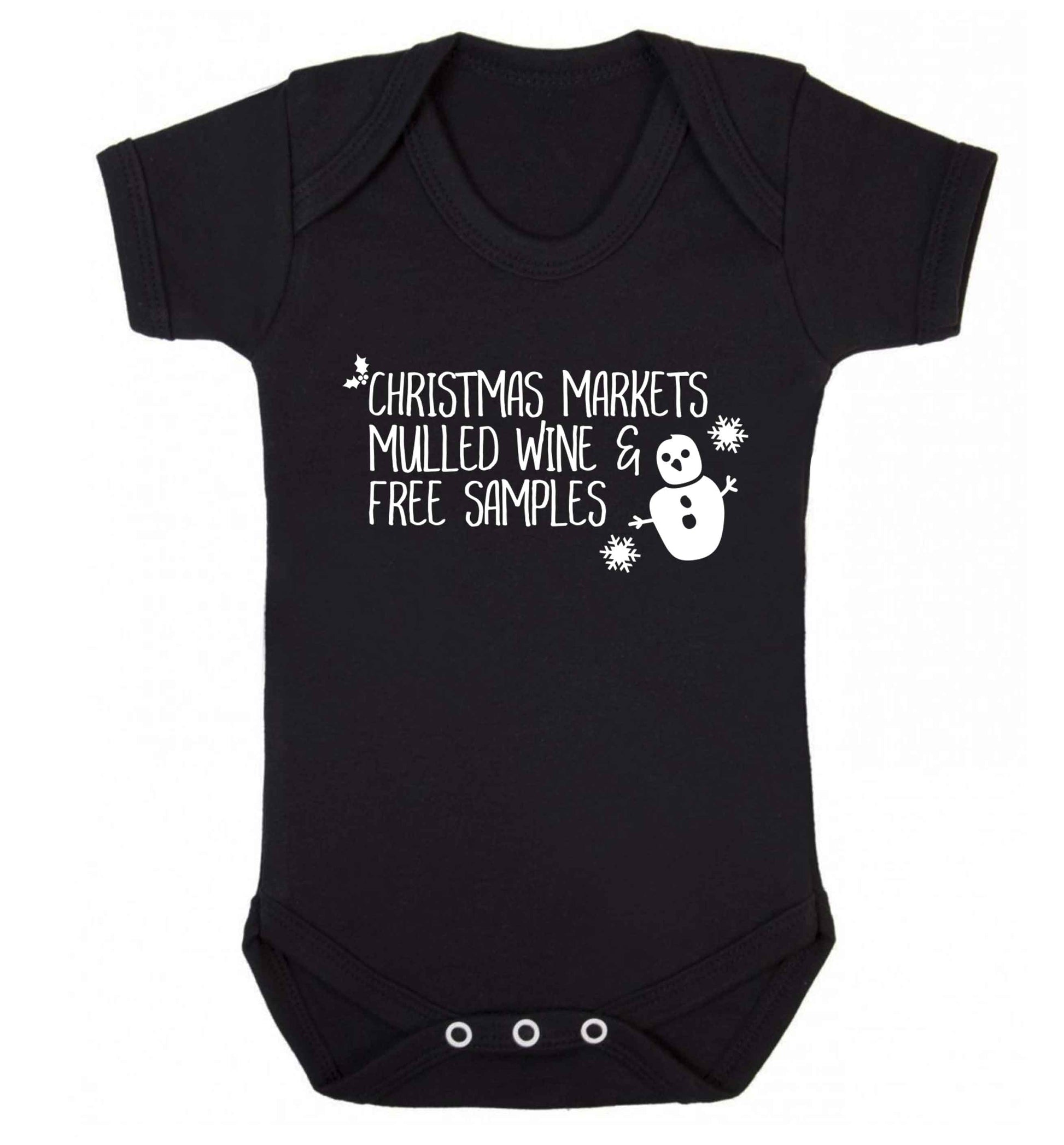 Christmas market mulled wine & free samples Baby Vest black 18-24 months