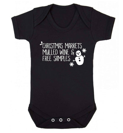 Christmas market mulled wine & free samples Baby Vest black 18-24 months