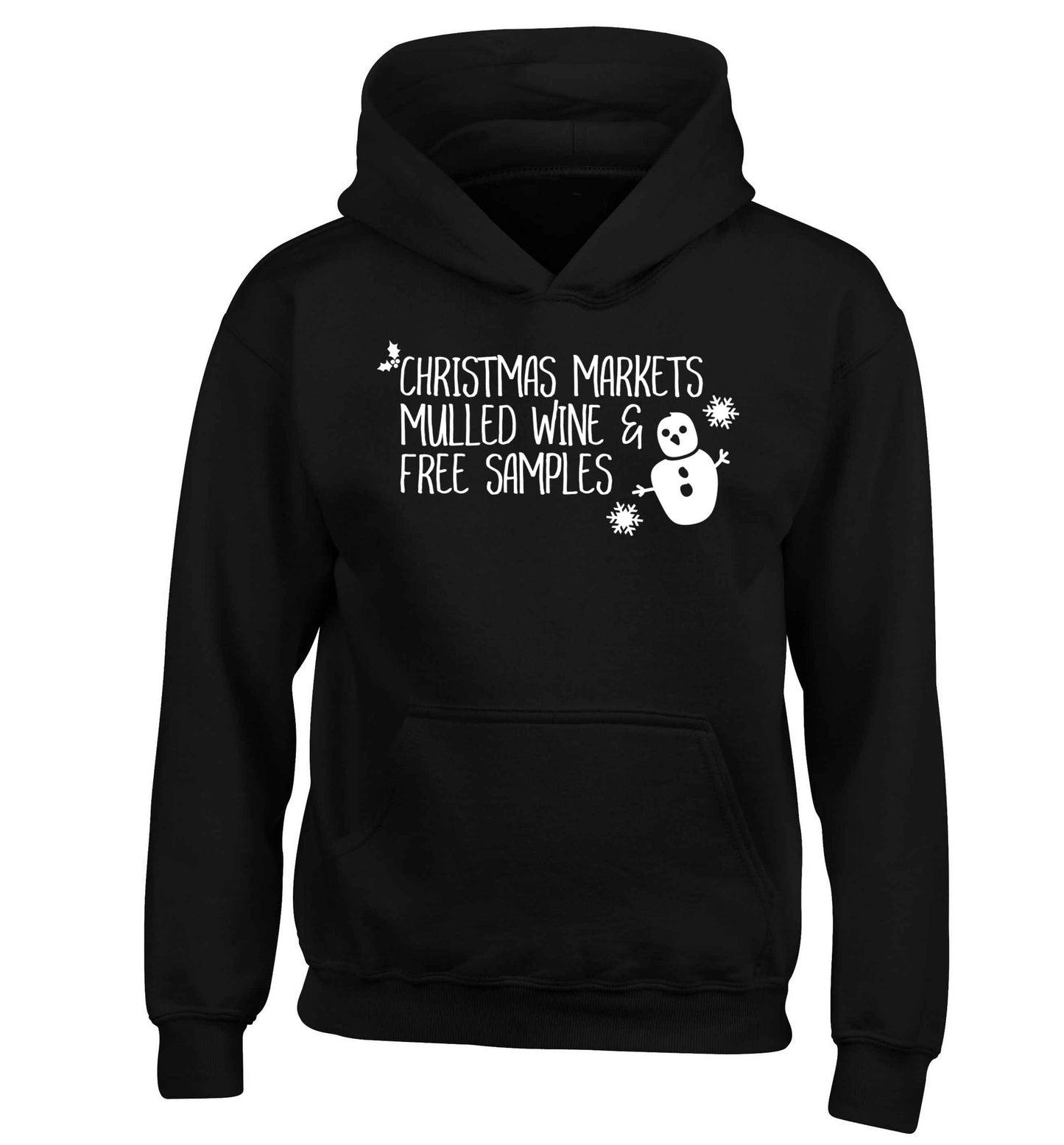 Christmas market mulled wine & free samples children's black hoodie 12-13 Years