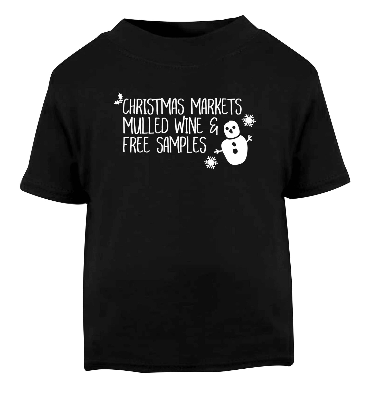 Christmas market mulled wine & free samples Black Baby Toddler Tshirt 2 years