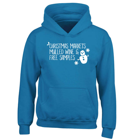 Christmas market mulled wine & free samples children's blue hoodie 12-13 Years