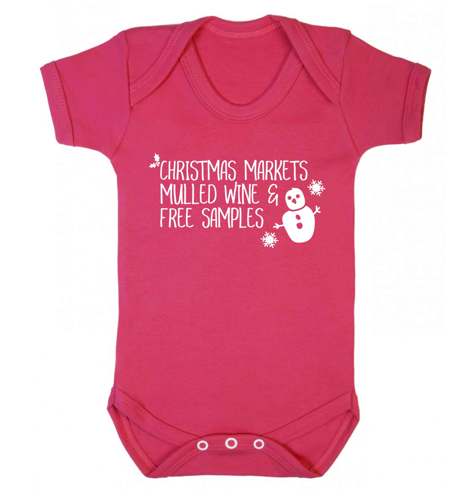 Christmas market mulled wine & free samples Baby Vest dark pink 18-24 months