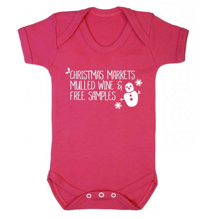 Christmas market mulled wine & free samples Baby Vest dark pink 18-24 months