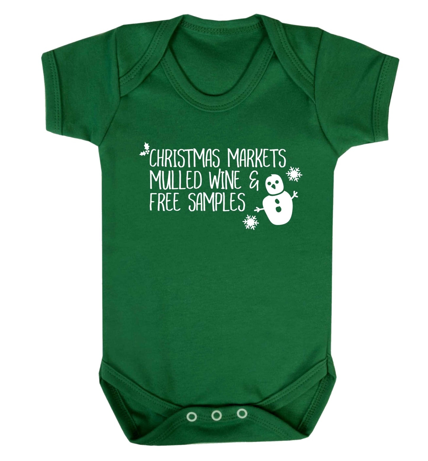 Christmas market mulled wine & free samples Baby Vest green 18-24 months