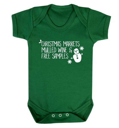 Christmas market mulled wine & free samples Baby Vest green 18-24 months