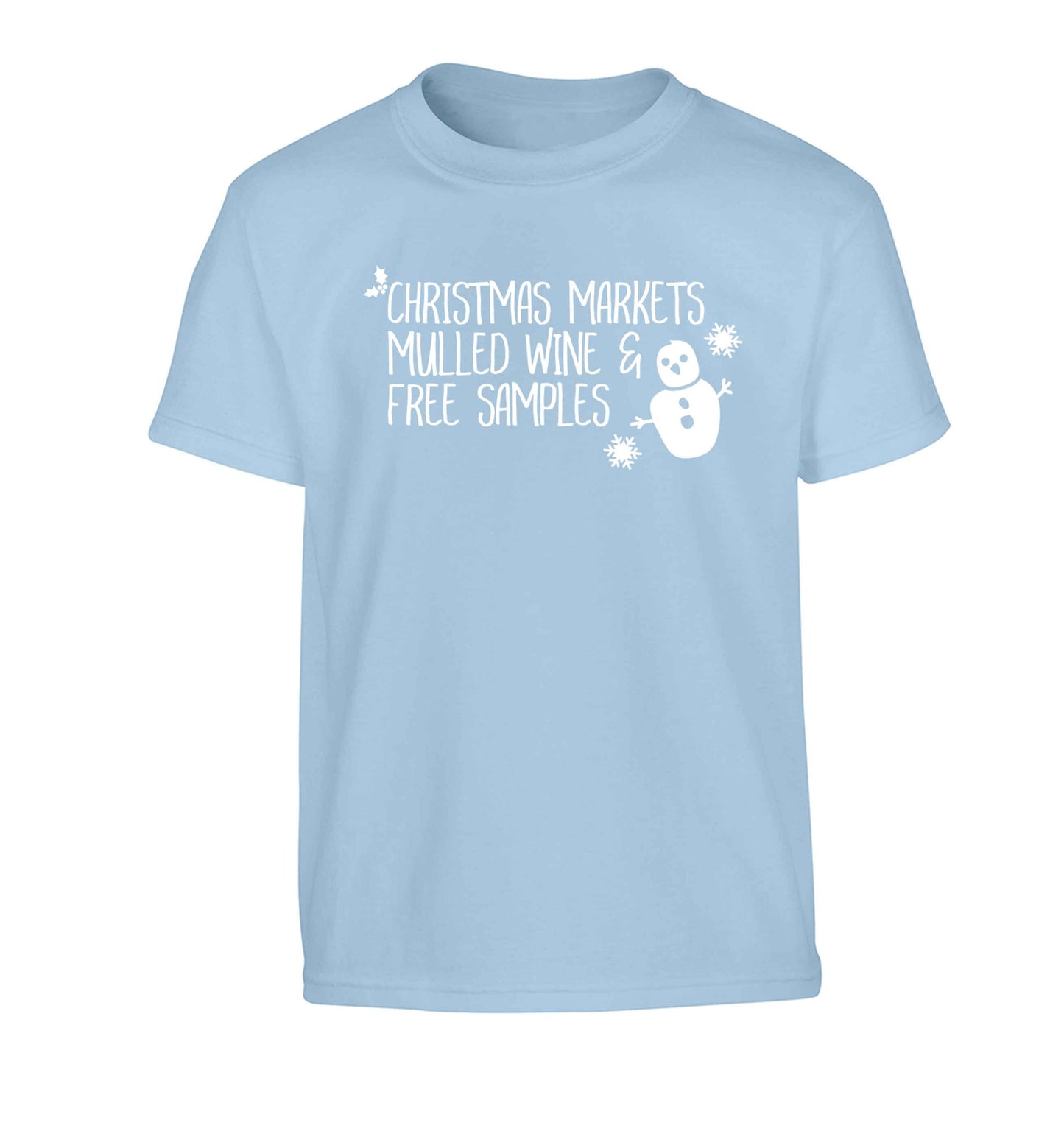 Christmas market mulled wine & free samples Children's light blue Tshirt 12-13 Years