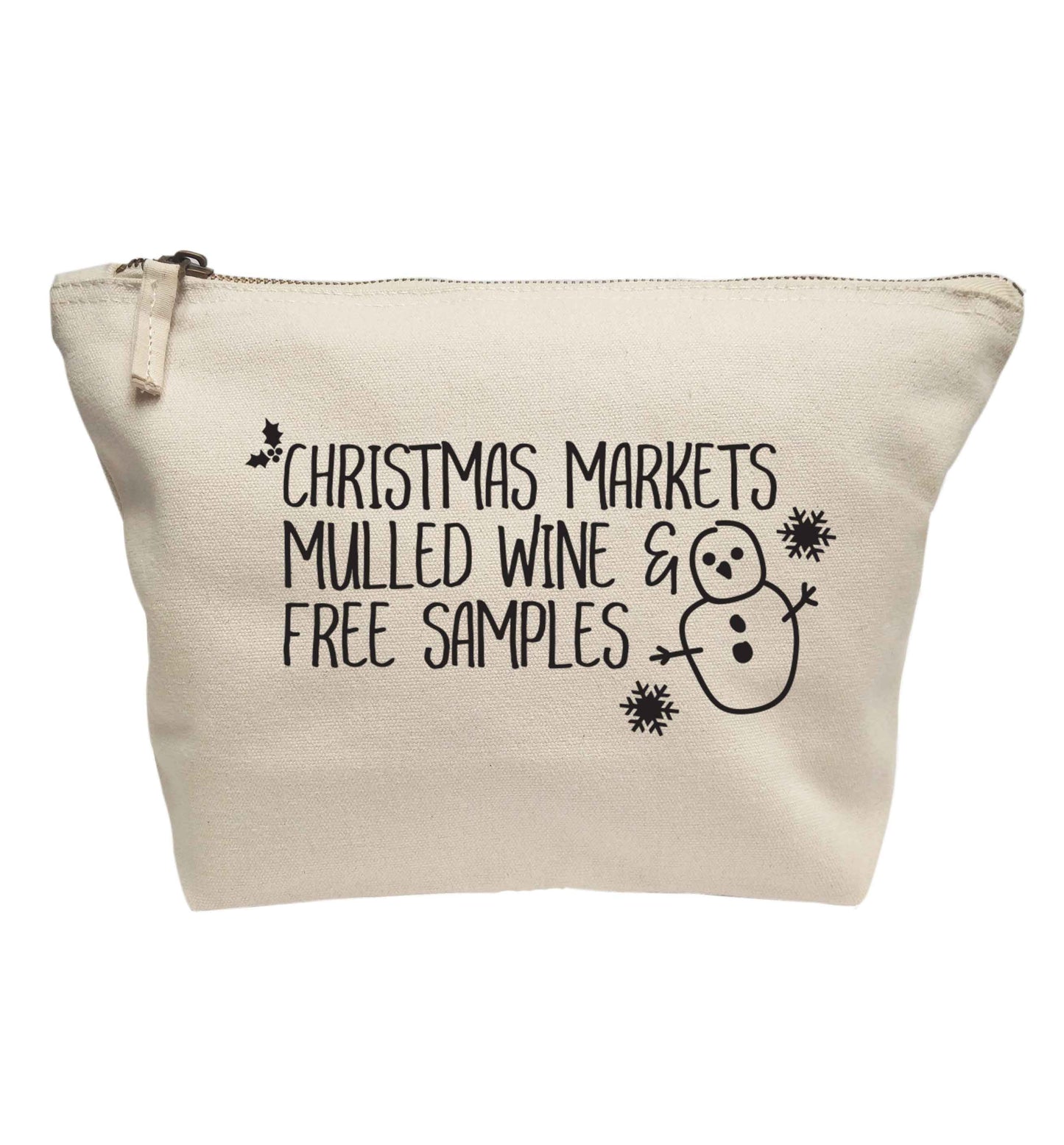 Christmas market mulled wine & free samples | makeup / wash bag