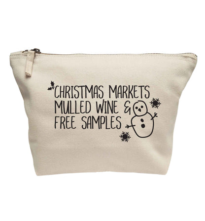 Christmas market mulled wine & free samples | makeup / wash bag