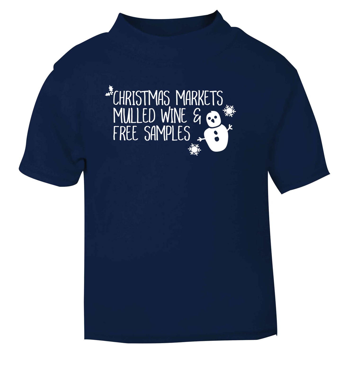 Christmas market mulled wine & free samples navy Baby Toddler Tshirt 2 Years