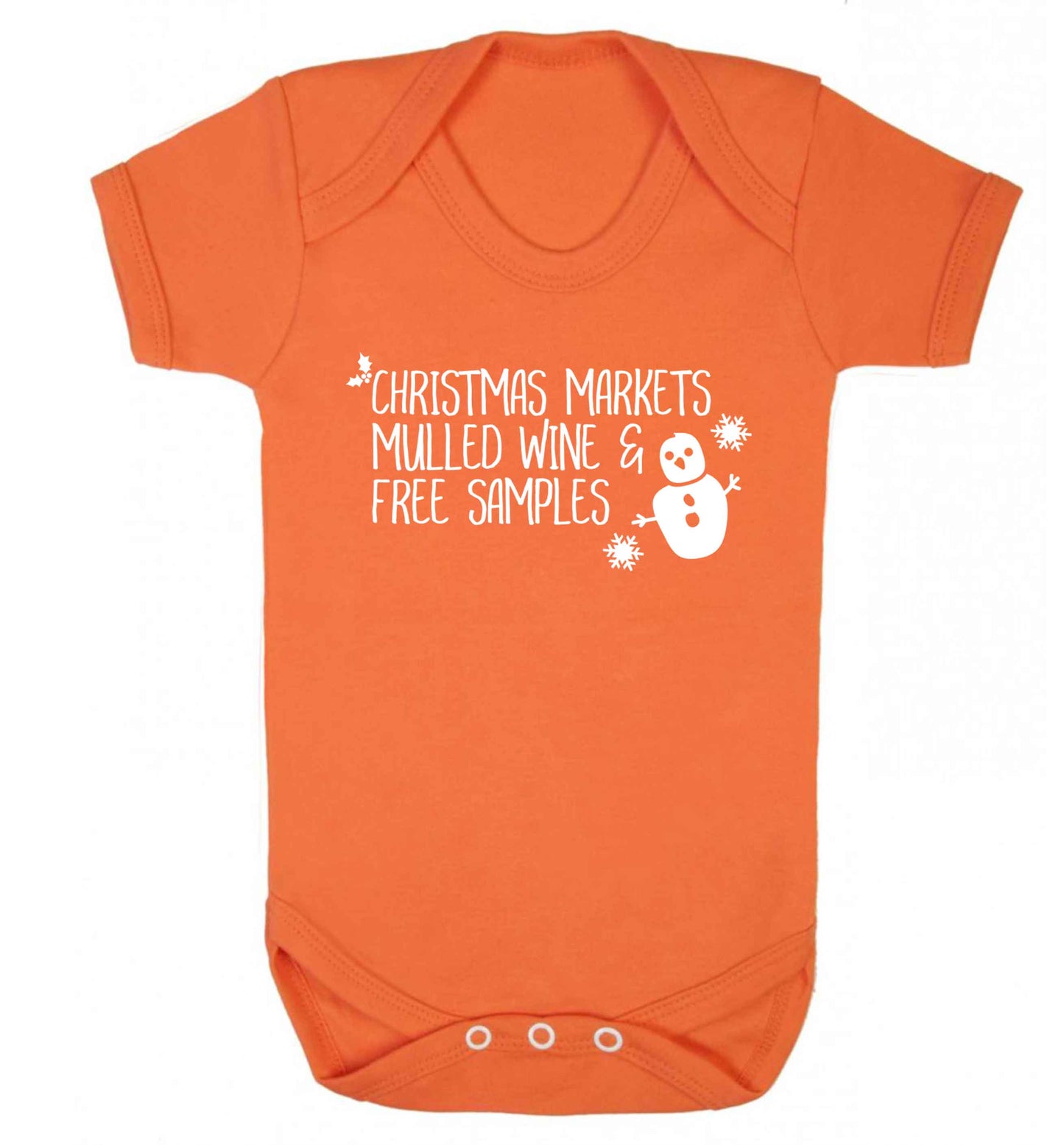 Christmas market mulled wine & free samples Baby Vest orange 18-24 months