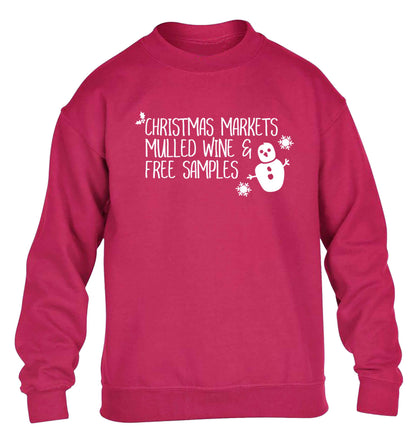 Christmas market mulled wine & free samples children's pink sweater 12-13 Years