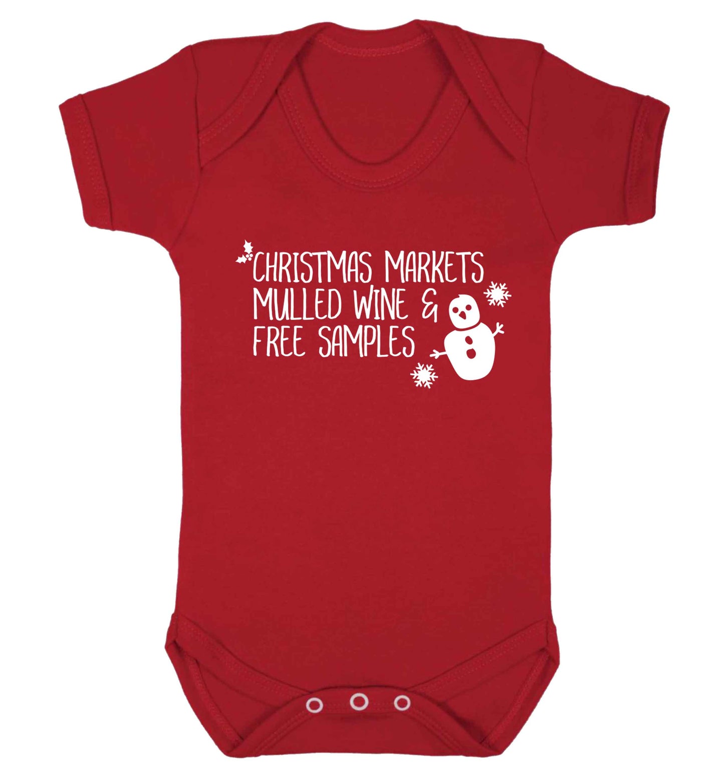Christmas market mulled wine & free samples Baby Vest red 18-24 months