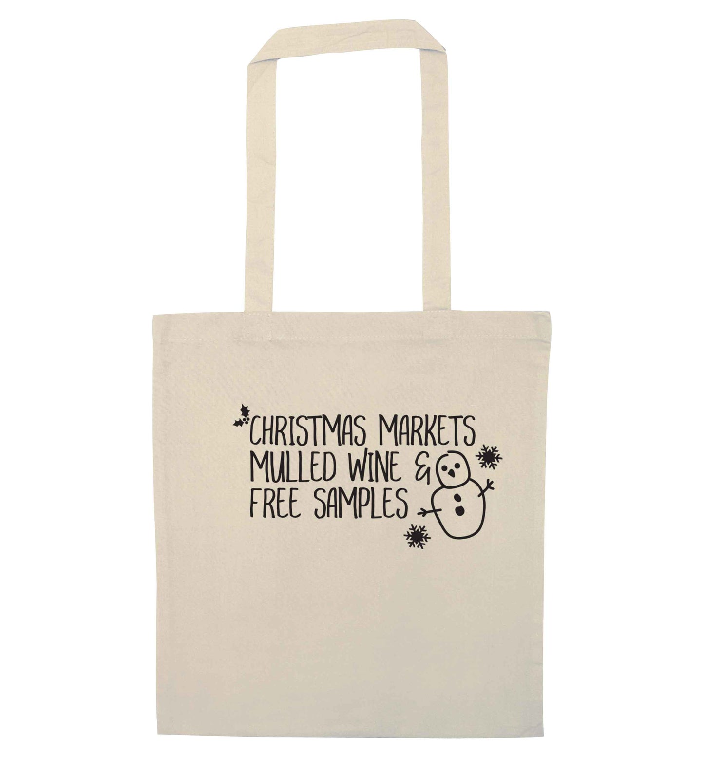 Christmas market mulled wine & free samples natural tote bag