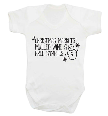 Christmas market mulled wine & free samples Baby Vest white 18-24 months