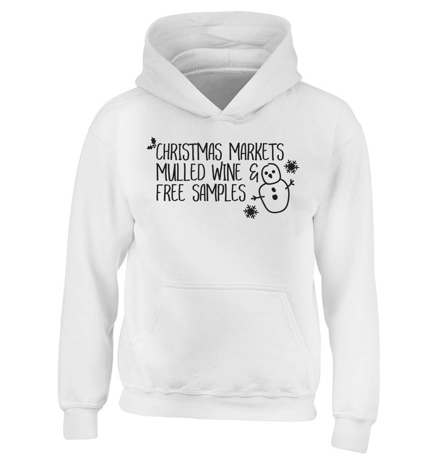 Christmas market mulled wine & free samples children's white hoodie 12-13 Years