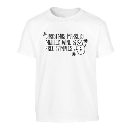 Christmas market mulled wine & free samples Children's white Tshirt 12-13 Years