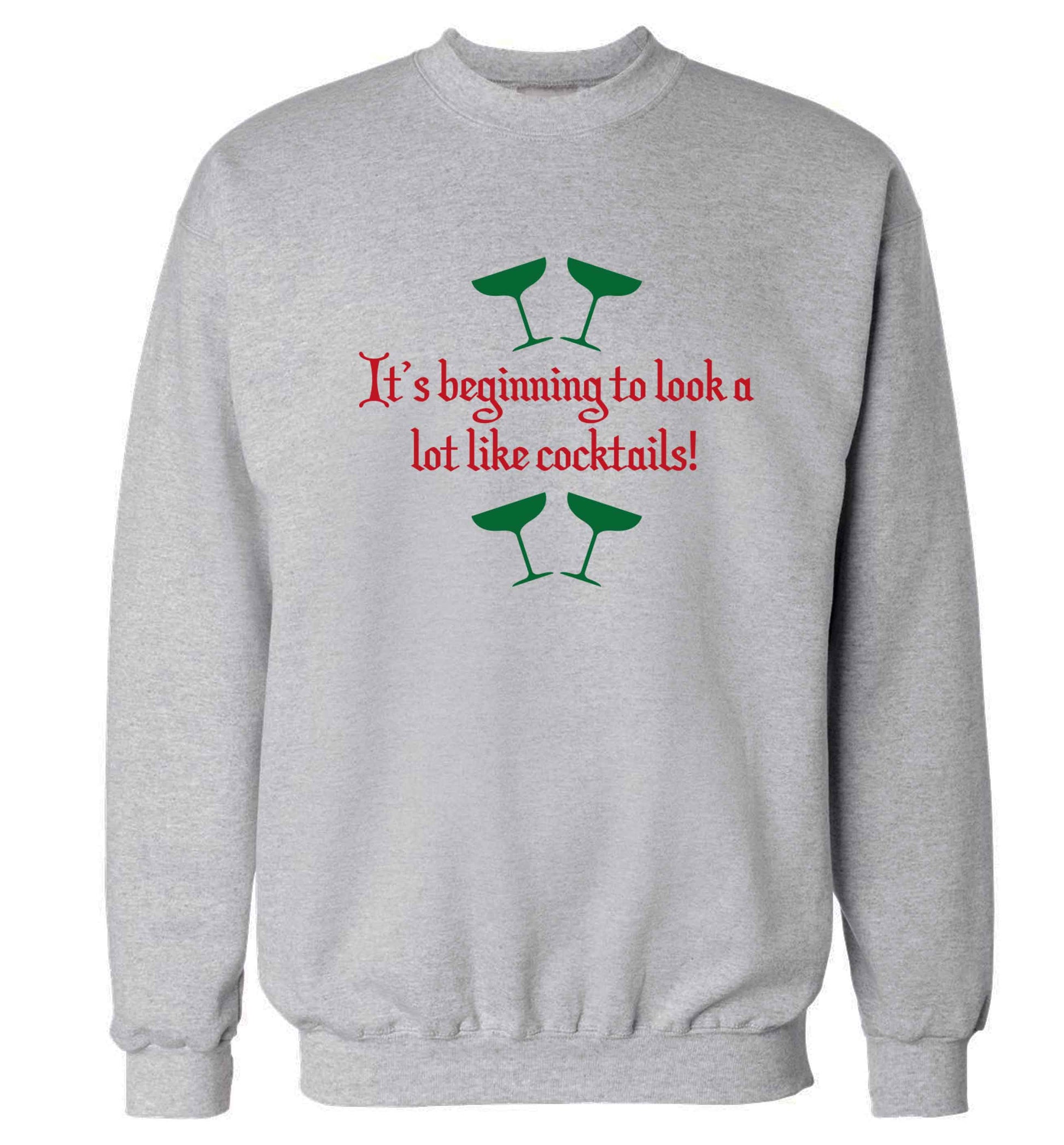It's beginning to look a lot like cocktails Adult's unisex grey Sweater 2XL
