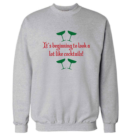 It's beginning to look a lot like cocktails Adult's unisex grey Sweater 2XL