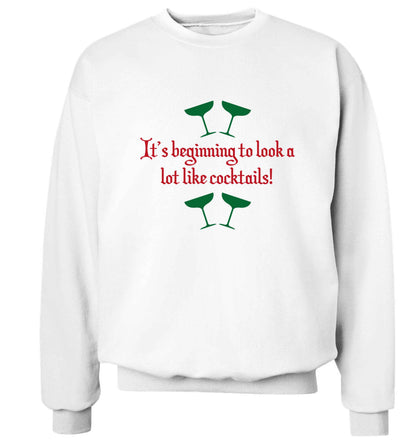 It's beginning to look a lot like cocktails Adult's unisex white Sweater 2XL