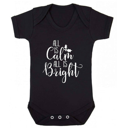 All is calm is bright Baby Vest black 18-24 months