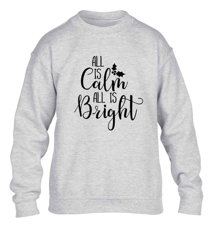 All is calm is bright children's grey sweater 12-13 Years