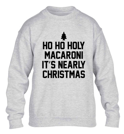 Ho ho holy macaroni it's nearly Christmas children's grey sweater 12-13 Years
